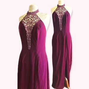 90s Purple Vampy Fairy sleeveless Formal Prom Dress